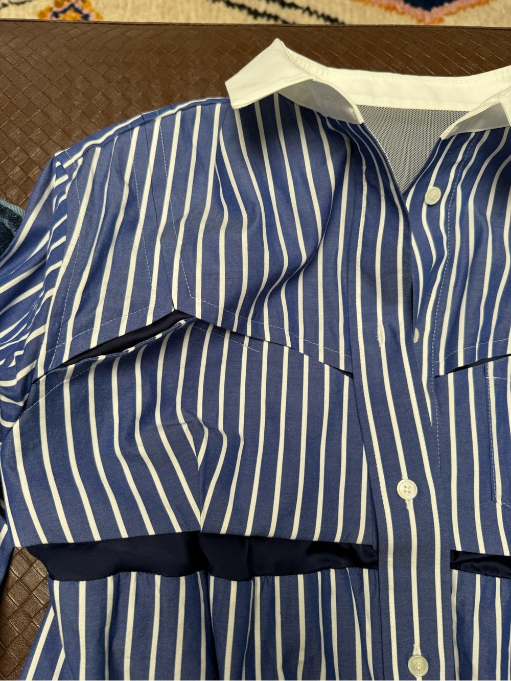 Sacai - women’s size 4 Blue and White Striped tunic shirt/mini dress - Picture 4 of 4
